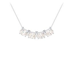 East-West Oval Necklace with 4 Gemstones