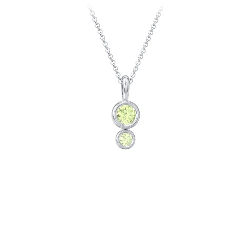 Generations 2-Stone Bezel Set Mother's Necklace