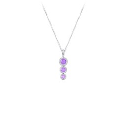 Generations 3-Stone Bezel Set Mother's Necklace