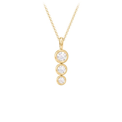 Generations 3-Stone Bezel Set Mother's Necklace