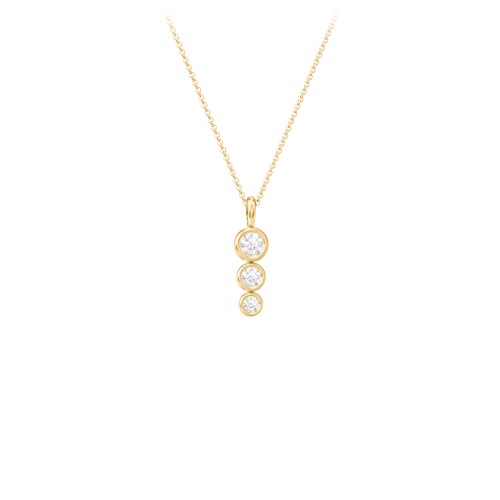 Generations 3-Stone Bezel Set Mother's Necklace