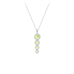 Generations 4-Stone Bezel Set Mother's Necklace in 925 Sterling Silver with Peridot
