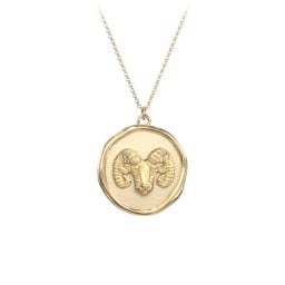 Engravable Aries Zodiac Medallion Necklace