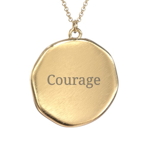 Engravable Leo Zodiac Medallion Necklace – 18K Gold Plated Silver