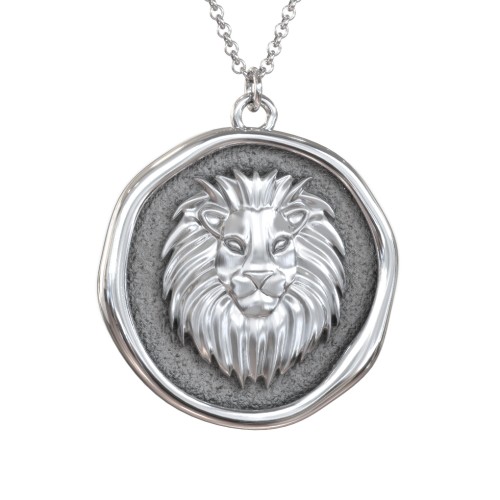 Engravable Leo Zodiac Medallion Necklace – Sterling Silver