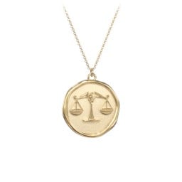 Engravable Libra Zodiac Medallion Necklace