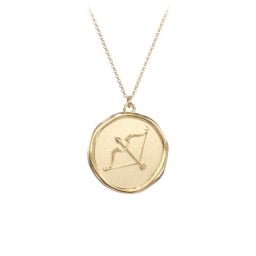 Engravable Sagittarius Zodiac Medallion Necklace