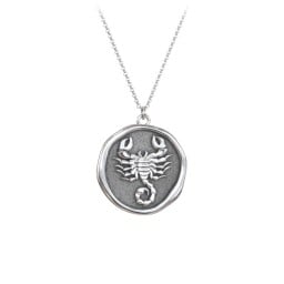 Engravable Scorpio Zodiac Medallion Necklace