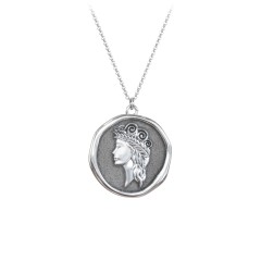 Engravable Virgo Zodiac Medallion Necklace – 18K Gold Plated Silver