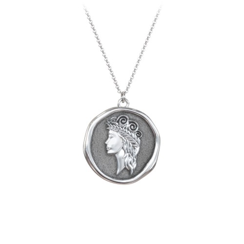 Engravable Virgo Zodiac Medallion Necklace – Sterling Silver