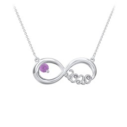 2020 Graduation Infinity Pendant With Gemstone