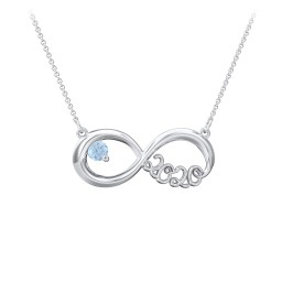 2020 Graduation Infinity Pendant With Gemstone