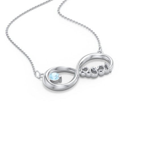 2021 Graduation Infinity Pendant With Gemstone – Sterling Silver with Blue Topaz