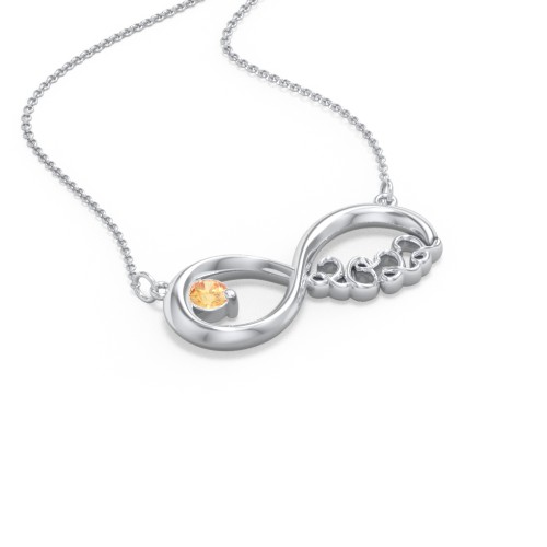 2022 Graduation Infinity Pendant With Gemstone – Sterling Silver with Citrine