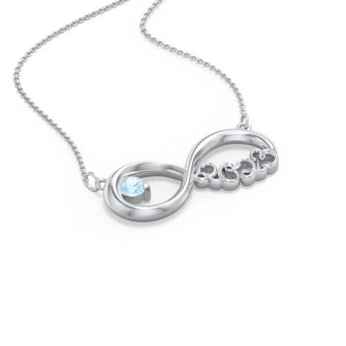 2023 Graduation Infinity Pendant With Gemstone – Sterling Silver with Blue Topaz