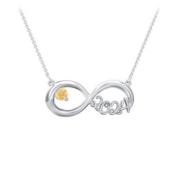 2024 Graduation Infinity Pendant With Gemstone