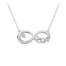 2024 Graduation Infinity Pendant With Gemstone