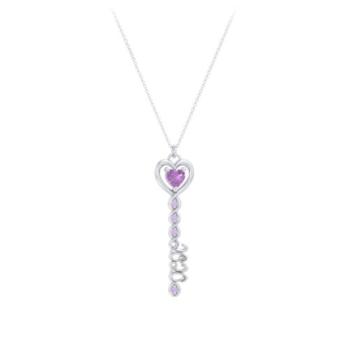 2020 Glamour Infinity Key Pendant – Sterling Silver with Amethyst and Amethyst Premium Zirconia