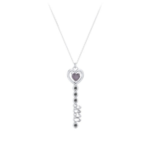 2020 Glamour Infinity Key Pendant – Sterling Silver with Alexandrite and Black Premium Zirconia