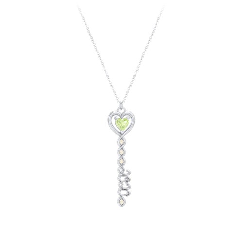 2020 Glamour Infinity Key Pendant – Sterling Silver with Peridot and Fancy Yellow Premium Zirconia