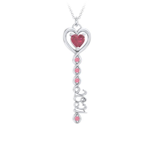 2021 Glamour Infinity Key Pendant – Sterling Silver with Ruby and Red Premium Zirconia