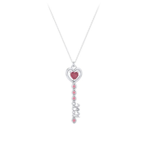 2021 Glamour Infinity Key Pendant – Sterling Silver with Ruby and Red Premium Zirconia