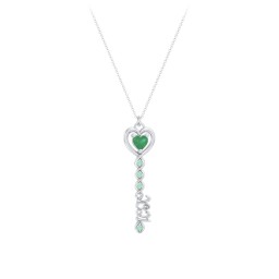 2021 Glamour Infinity Key Pendant in 925 Sterling Silver with Emerald and Green Premium Zirconia