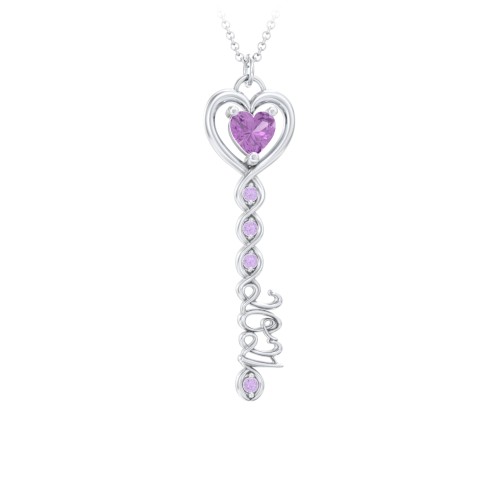 2021 Glamour Infinity Key Pendant – Sterling Silver with Amethyst and Amethyst Premium Zirconia