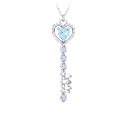 2021 Glamour Infinity Key Pendant – Sterling Silver with Blue Topaz and Fancy Blue Premium Zirconia