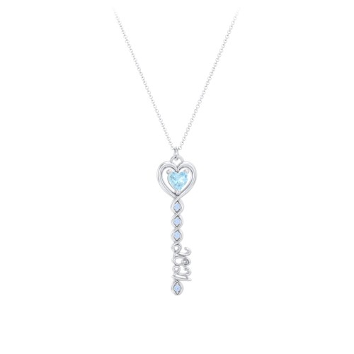 2021 Glamour Infinity Key Pendant – Sterling Silver with Blue Topaz and Fancy Blue Premium Zirconia