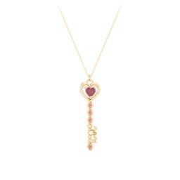 2021 Glamour Infinity Key Pendant in 9K Solid Yellow Gold with Ruby and Red Premium Zirconia