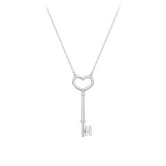 Initial Heart Key Necklace - N