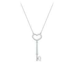 Initial Heart Key Necklace - Q