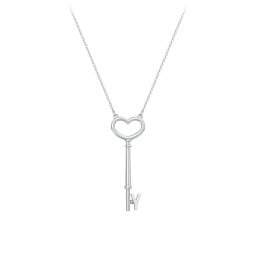 Initial Heart Key Necklace - Y