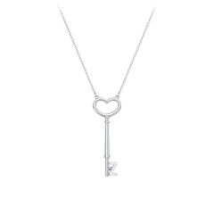 Initial Heart Key Necklace - Z