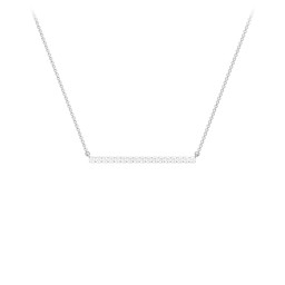 Gemstone Bar Pendant Necklace in 925 Sterling Silver with Diamond