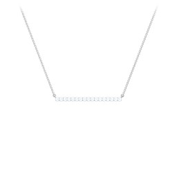 Gemstone Bar Pendant Necklace in 925 Sterling Silver with Aquamarine