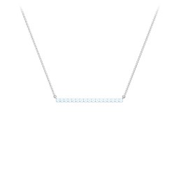 Gemstone Bar Pendant Necklace in 925 Sterling Silver with Blue Topaz