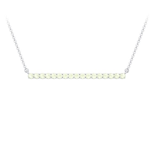 Gemstone Bar Pendant Necklace – Sterling Silver with Peridot