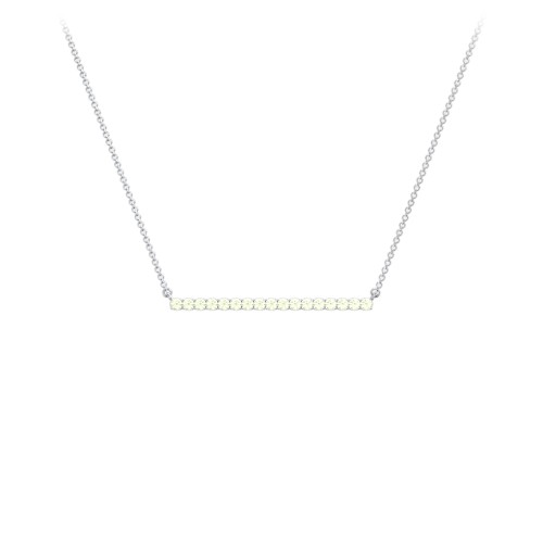 Gemstone Bar Pendant Necklace – Sterling Silver with Peridot