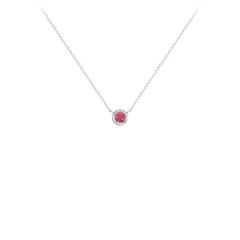 Bezel Set 3mm Gemstone Pendant – Sterling Silver with Citrine