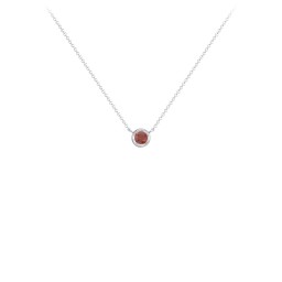 Bezel Set 3mm Gemstone Pendant in 925 Sterling Silver with Garnet