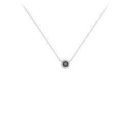 Bezel Set 3mm Gemstone Pendant in 925 Sterling Silver with Smokey Quartz