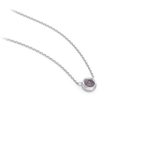 Bezel Set 3mm Gemstone Pendant – Sterling Silver with Alexandrite