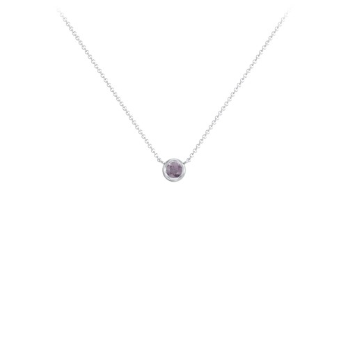 Bezel Set 3mm Gemstone Pendant – Sterling Silver with Alexandrite