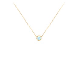 Bezel Set 3mm Gemstone Pendant in 9K Solid Yellow Gold with Blue Topaz