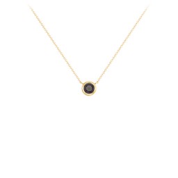 Bezel Set 4mm Gemstone Pendant in 18K Gold Plated Silver with Smokey Quartz