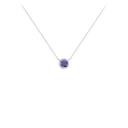 Bezel Set 4mm Gemstone Pendant in 925 Sterling Silver with Blue Sapphire