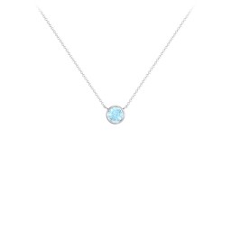 Bezel Set 4mm Gemstone Pendant in 925 Sterling Silver with Blue Topaz