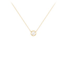 Bezel Set 4mm Gemstone Pendant in 9K Solid Yellow Gold with Cubic Zirconia